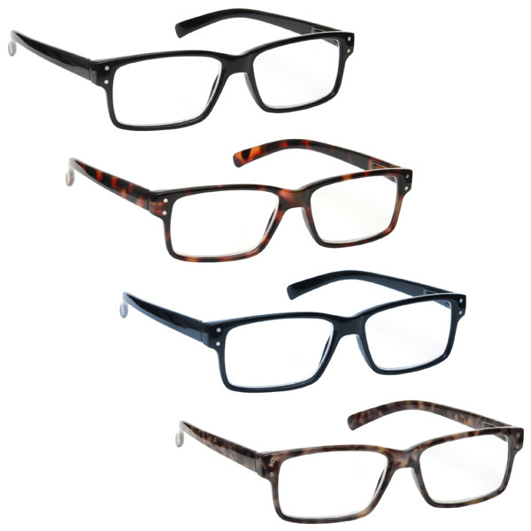 Value 2 Packs Reading Glasses Mens Womens Spring Hinges UV Reader RR45