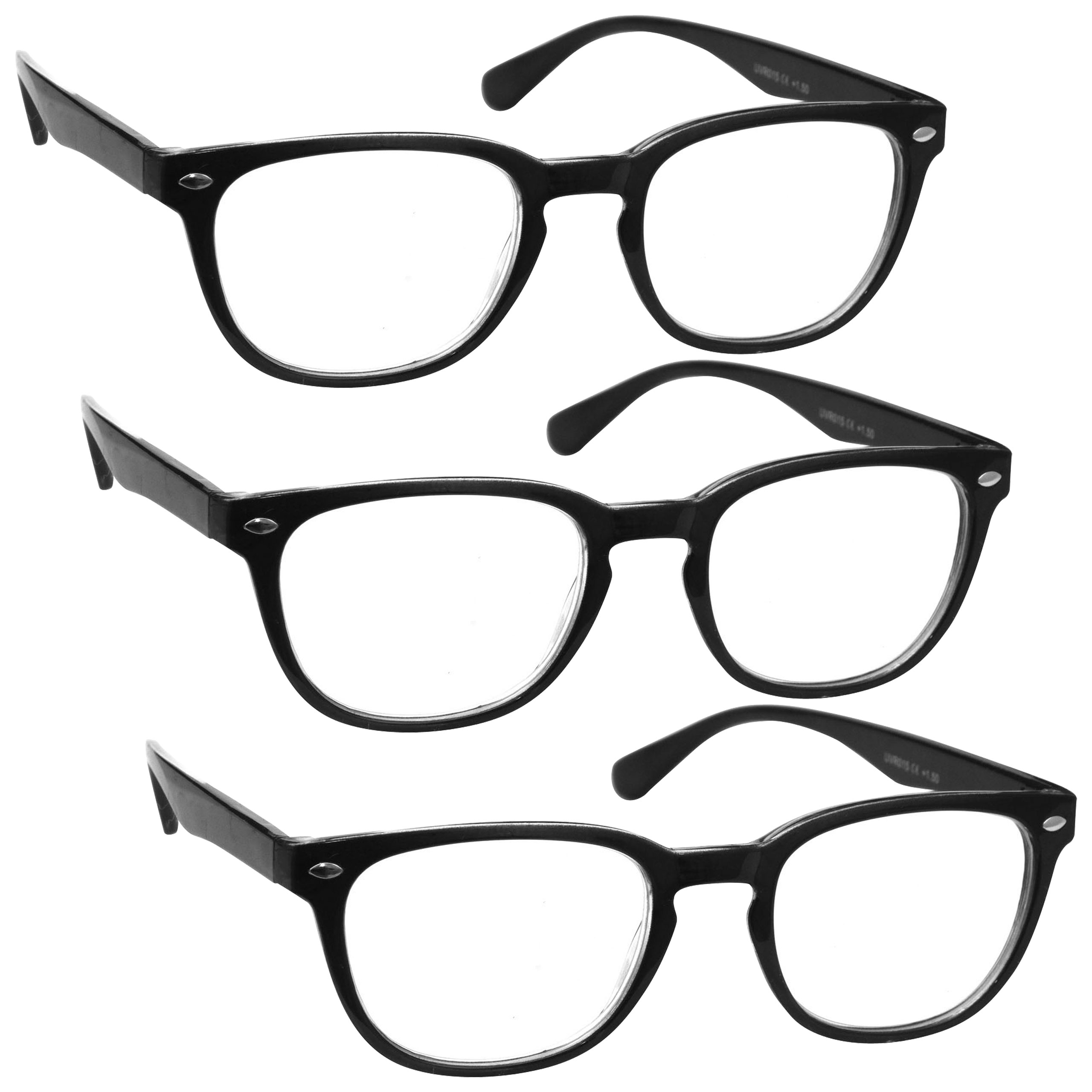 Value 3 Packs Reading Glasses Mens Womens Spring Hinges UV Reader RRR14 - Picture 2 of 6