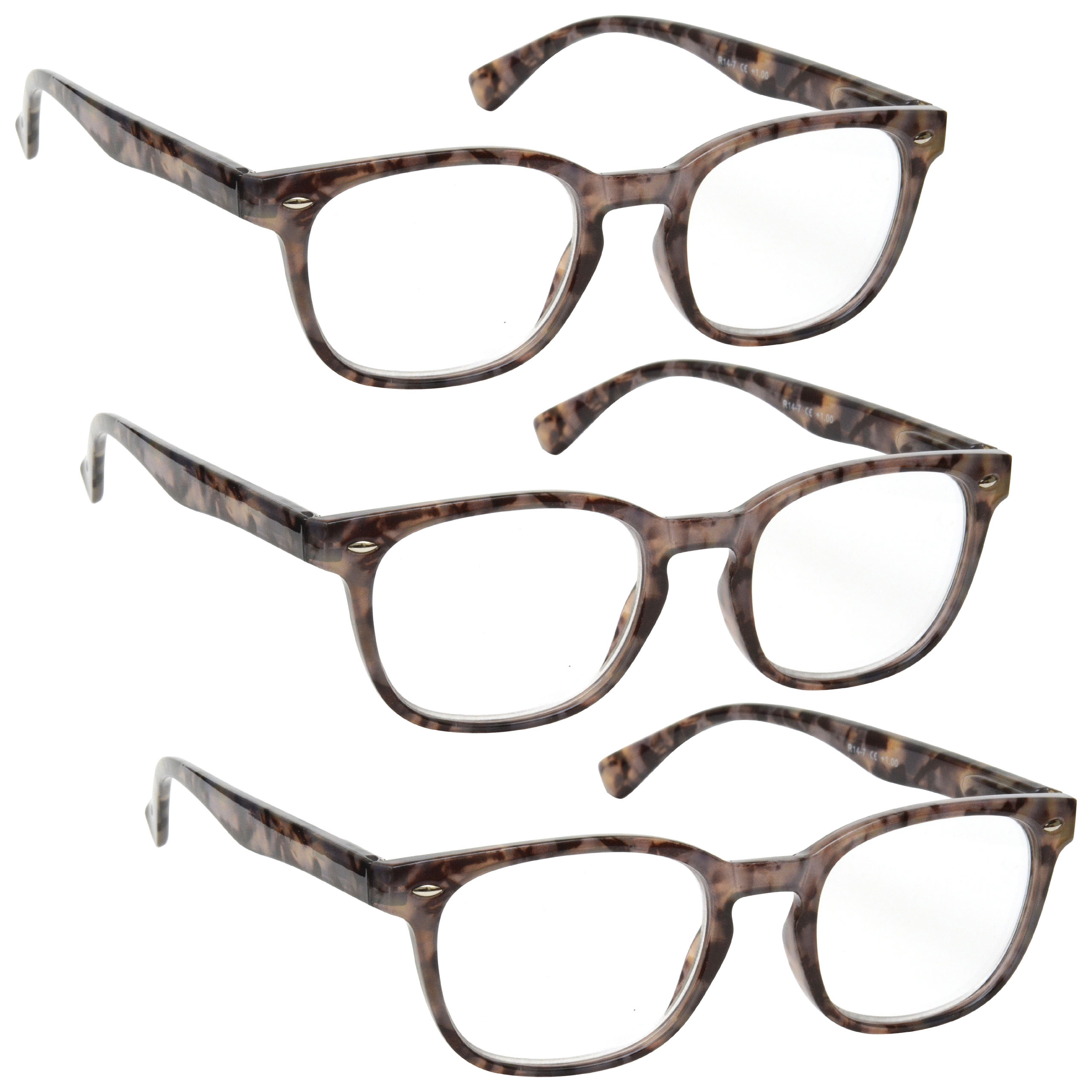 Value 3 Packs Reading Glasses Mens Womens Spring Hinges UV Reader RRR14 - Picture 5 of 6