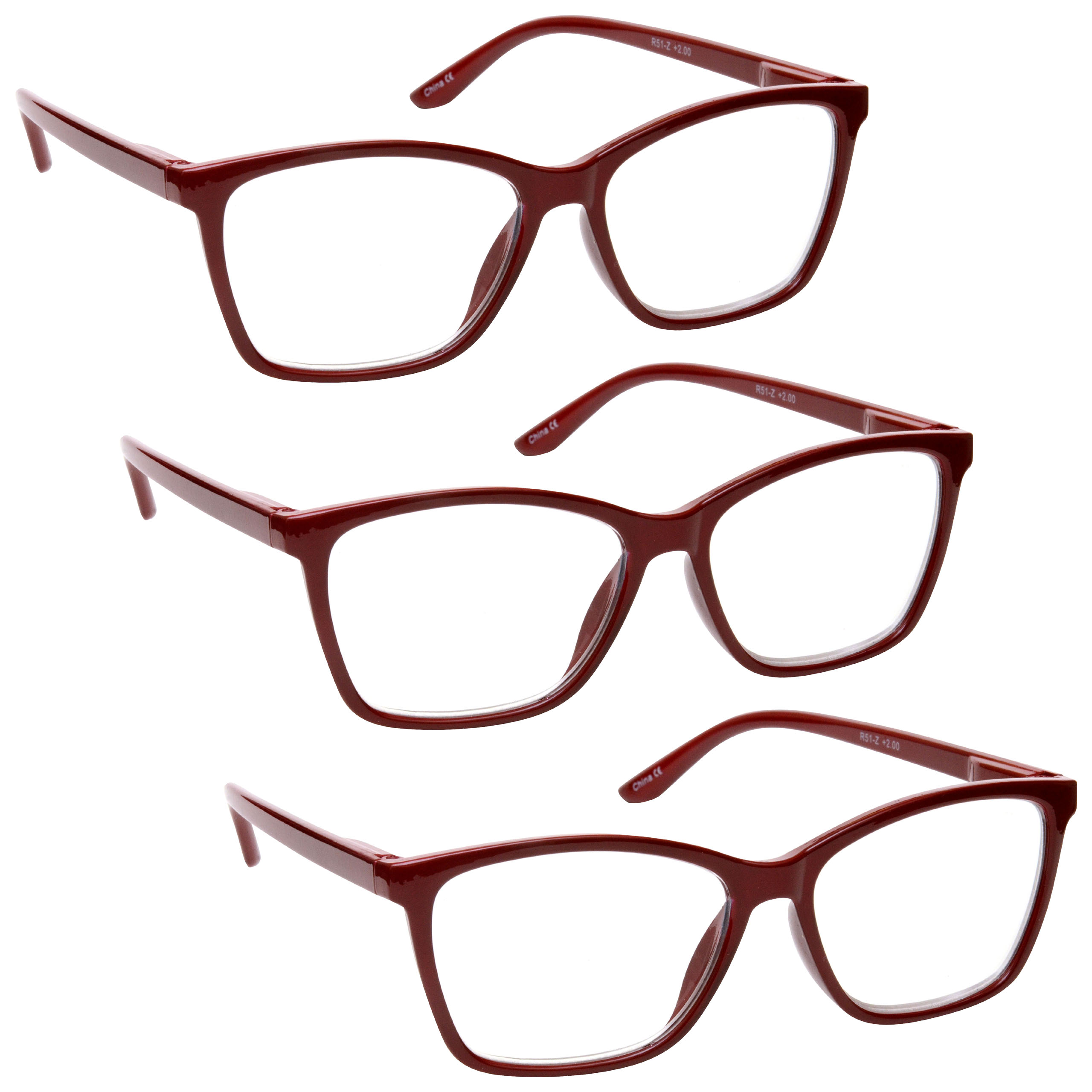 3 Packs Mens Large Designer Style Reading Glasses Spring Hinges UV
