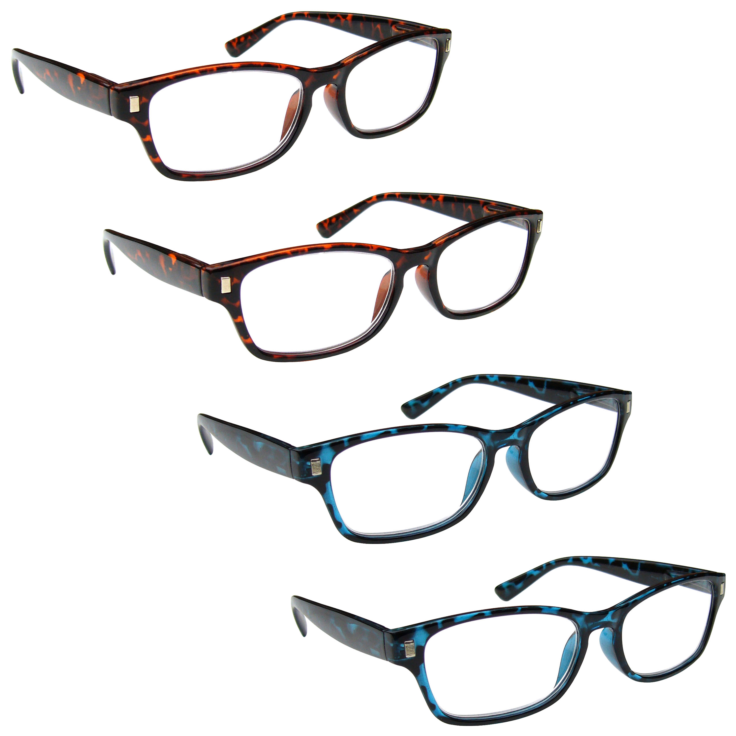 Value 4 Packs Mens Womens Reading Glasses Spring Hinges UV Reader RRRR10 - Picture 5 of 8