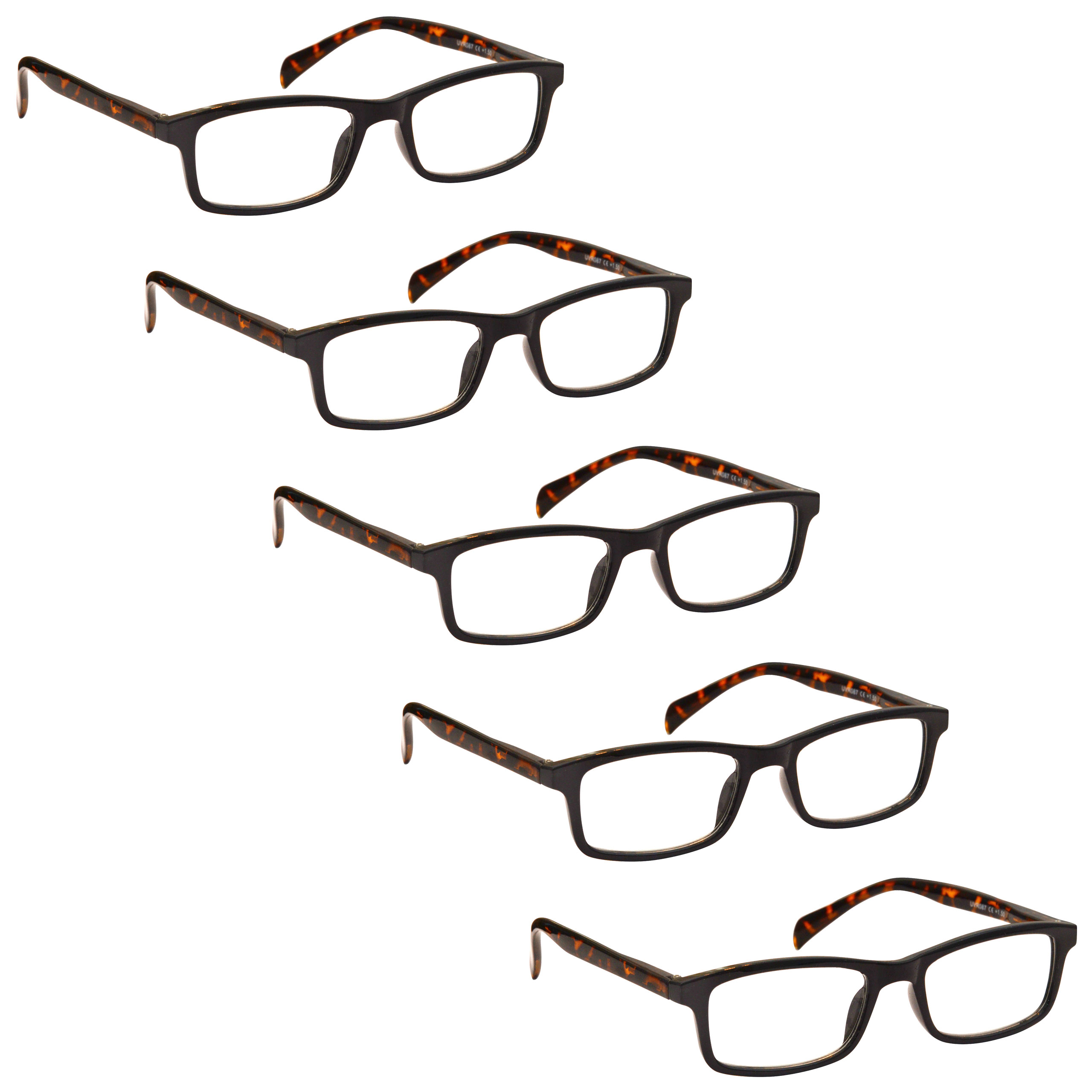Mens Womens Reading Glasses Spring Hinges UV Reader R87 - Picture 4 of 7