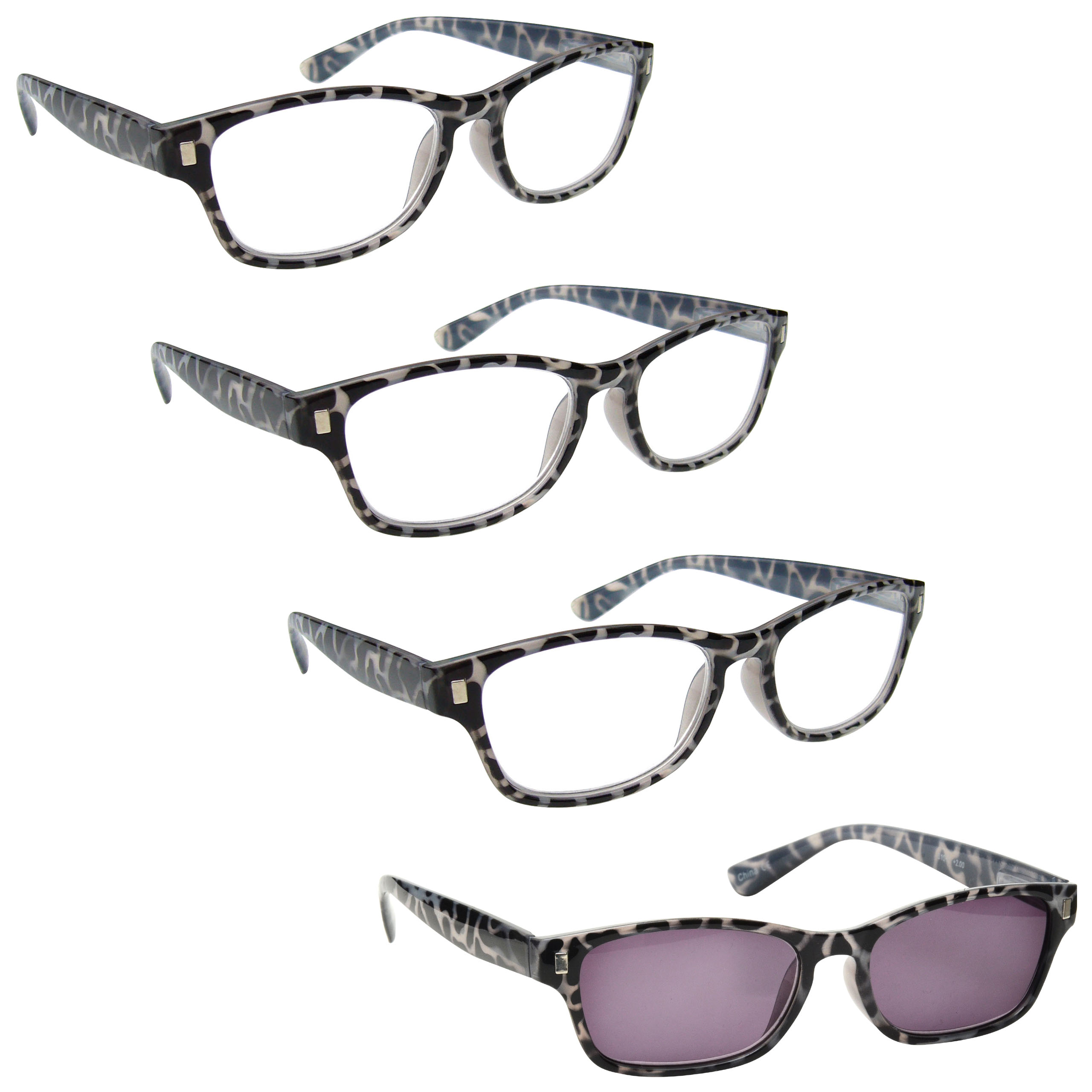 Value 4 Packs Mens Womens Reading Glasses Spring Hinges UV Reader RRRR10 - Picture 7 of 8