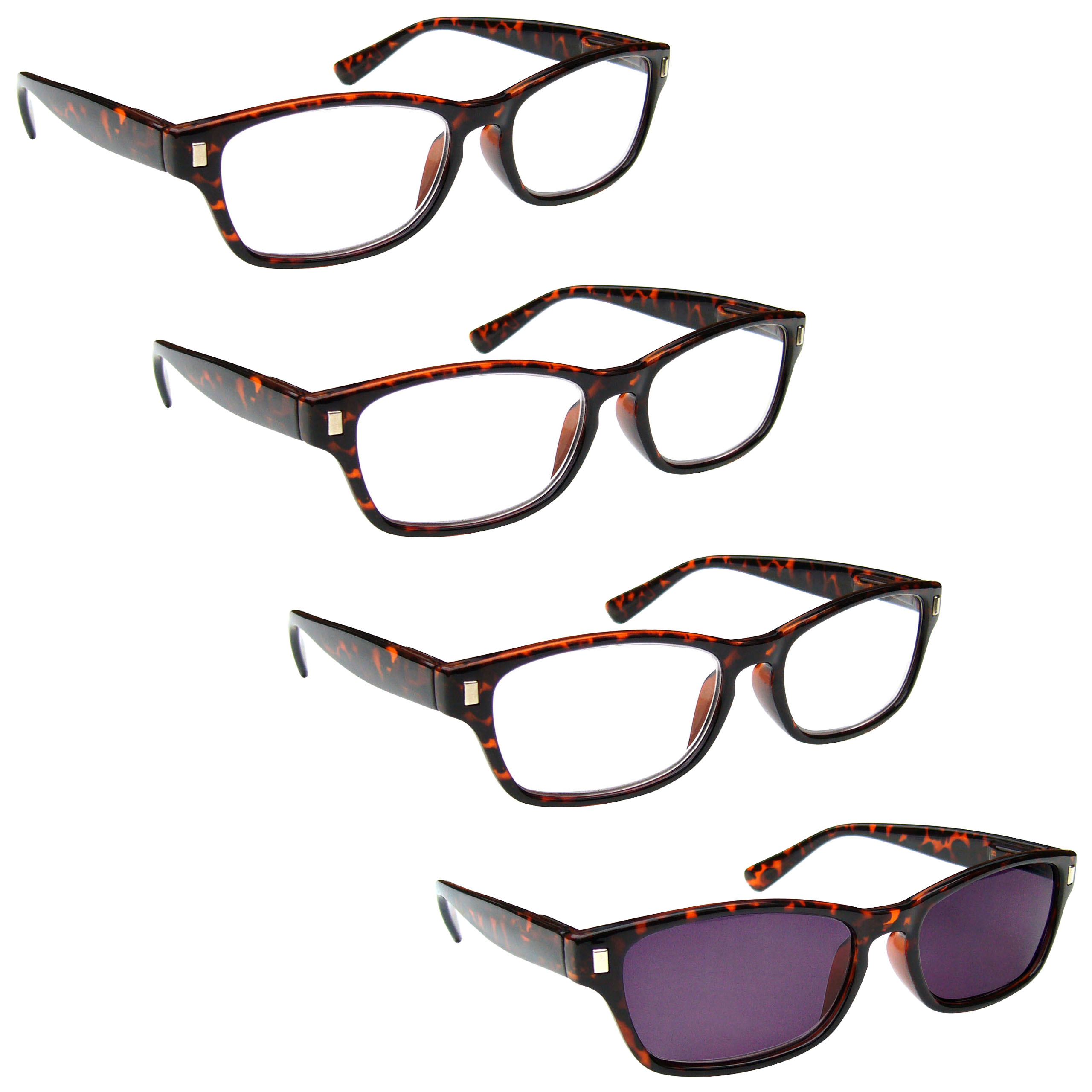 Value 4 Packs Mens Womens Reading Glasses Spring Hinges UV Reader RRRR10 - Picture 6 of 8