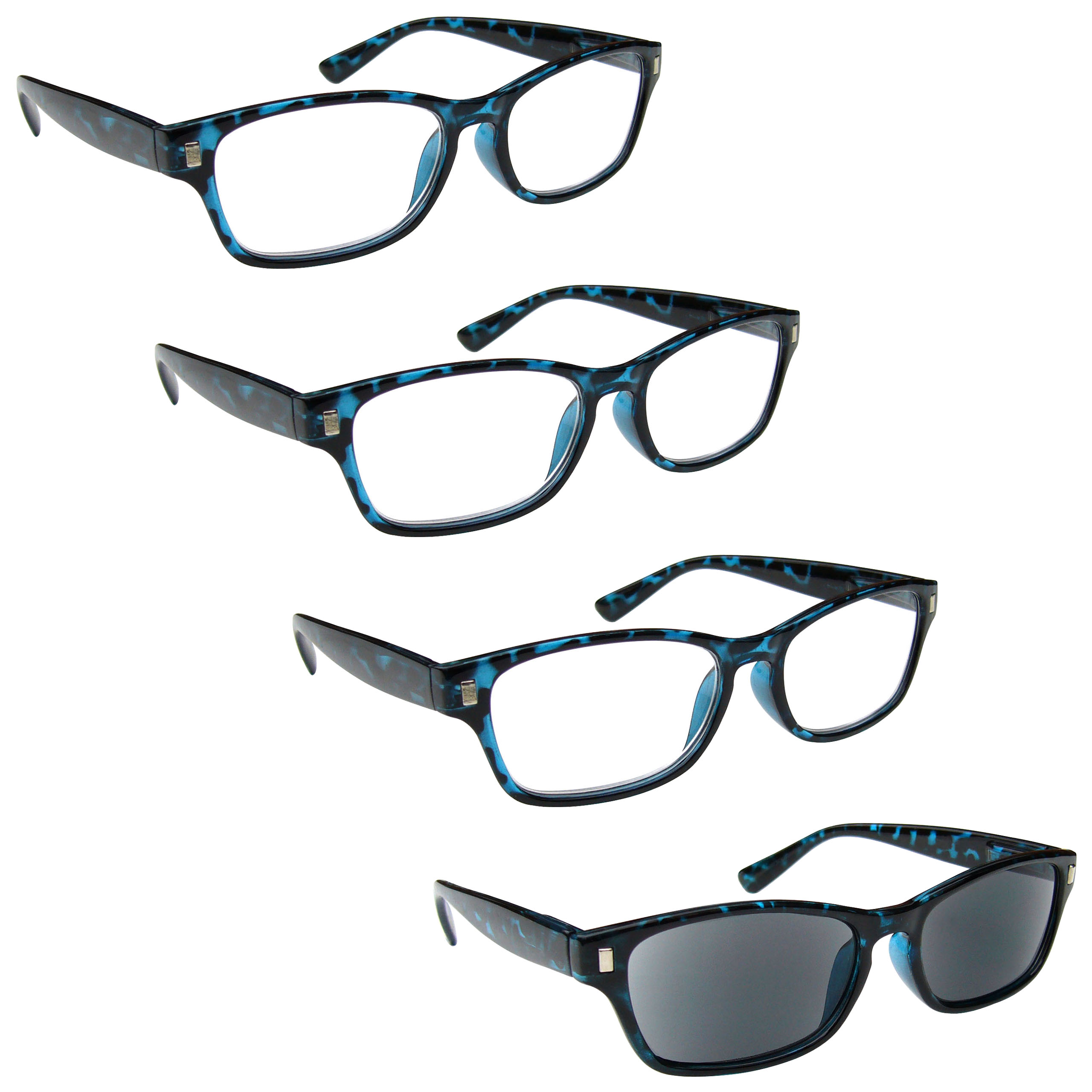 Value 4 Packs Mens Womens Reading Glasses Spring Hinges UV Reader RRRR10 - Picture 8 of 8