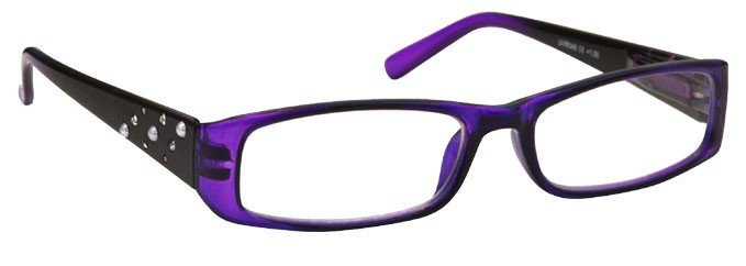 Purple Black Faux Diamonte Pearls Reading Glasses UVR048