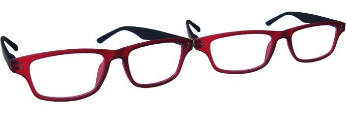 Rubberized Red Black Reading Glasses Value 2 Pack Rr33 Z